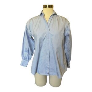 ANN MASHBURN Penelope Striped Puff Sleeve Button Down Shirt Sz XS